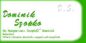 dominik szopko business card